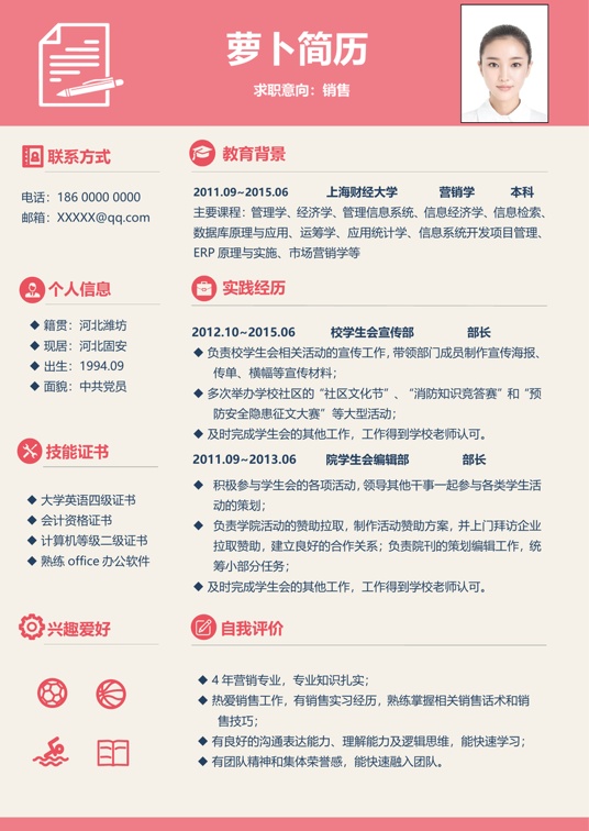 简历模板 (4)常用简历word模板